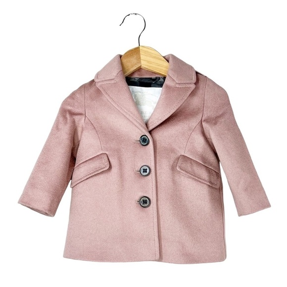 Burberry Baby Cashmere Coat “Mini Bridget” 6 Months Antique Rose Pink New NWT